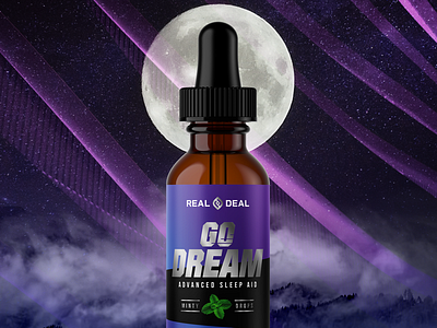 Go Dream Sleep Tincture branding cbd label design logo logomark packaging packaging design tincture