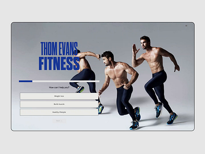 Thom Evans Fitness - Web Motion adobe xd bold coaching design digital fitness lenus minimalist modern motion online coach typography ui web whitespace