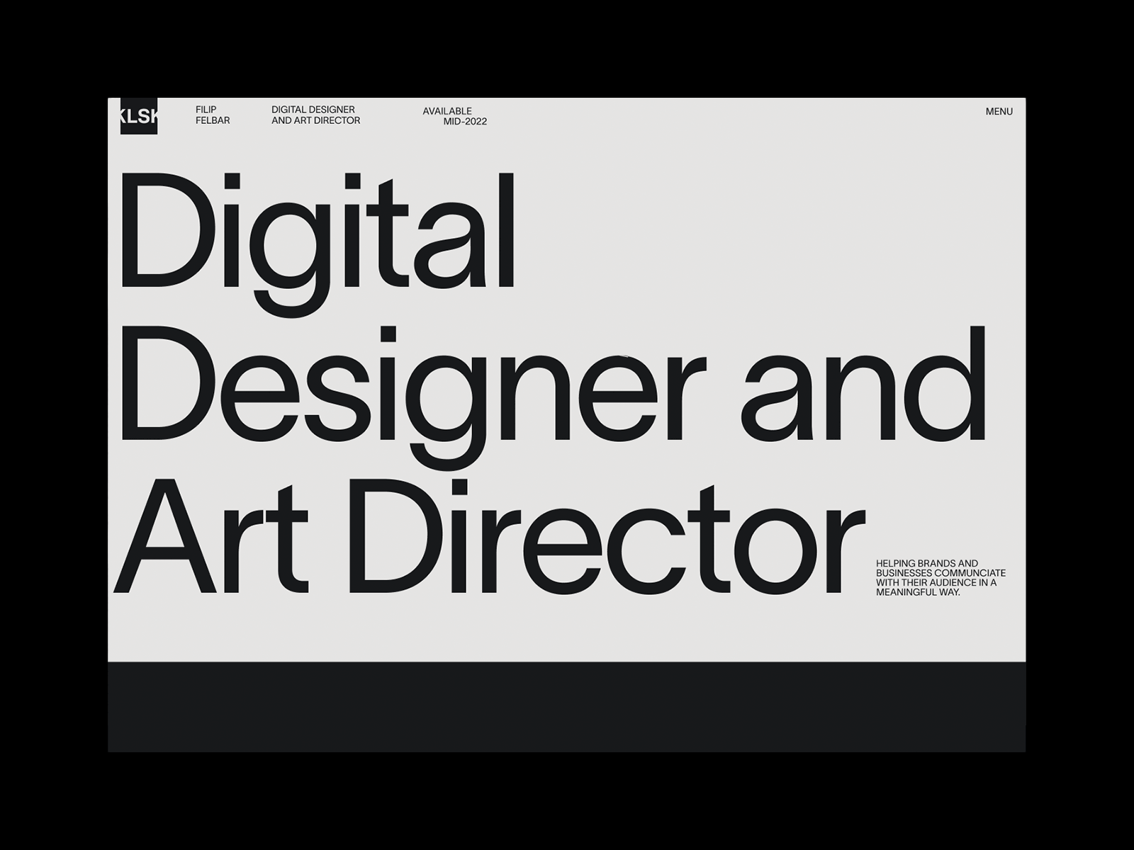 Filip Felbar - Portfolio '22 design designer digital figma lausanne minimalist portfolio sans serif typography web white space