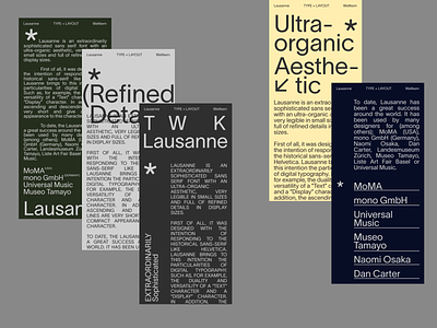 TWK Lausanne - Type + Layout Explorations design digital editorial lausanne layout minimalist mobile sans serif type layout type exploration typography ui web white space