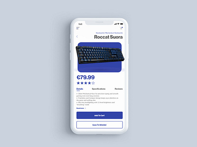 E-Commerce concept - Single Product view adobe xd design digital ecommerce ecommerce app keyboard mobile product product page shop ui ux web webshop