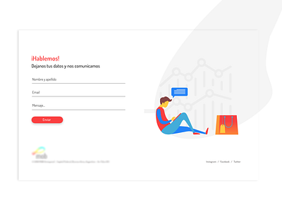 Formulario call to action contact us illustration product page ui ux