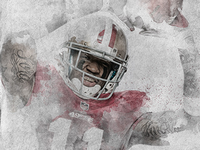 Quinton Patton Watercolor 49ers fooball nfl nike photoshop