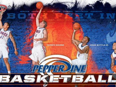 Pepperdine Waves Men's Basketball Poster basketball pepperdine poster waves