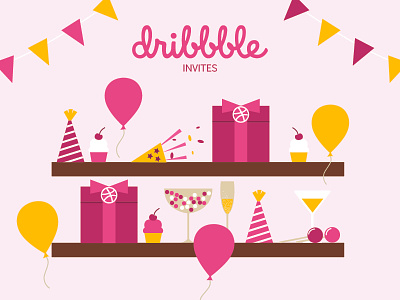 Dribbble invite 2 invite dribbble invite gift box invitation party win