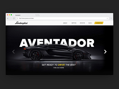 Lamborghini Aventador - Web Layout concept aventador design interactive lamborghini layout template tips tricks typography web webdesign website