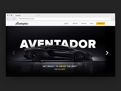 Lamborghini Aventador - Web Layout concept