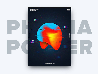 Phobia / POSTER abstract art branding daily glitch gradient illustration modern phobia poster trandly typography