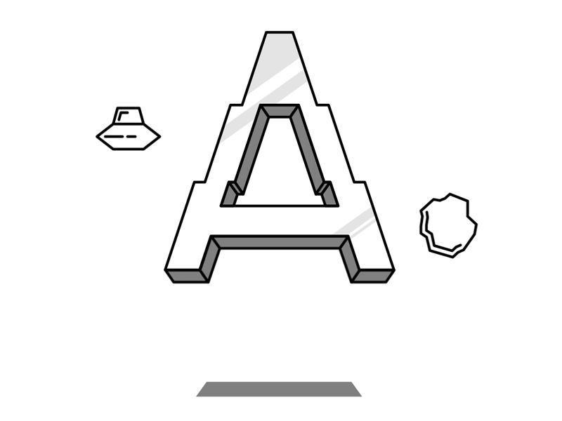 A for Asteroids a after effects alphabet animation asteroids illustration lettering project space typeface typography video games