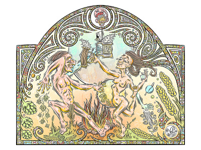Pagans art artist artwork beer illustration brewery brewing illustration decoration decorative decorative illustration decorative tapestry