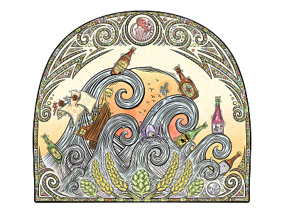 Great flood art artist artwork brewing illustration decoration decorative decorative illustration decorative tapestry design illustration