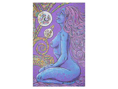 When I close my eyes acrylic acrylic painting art artist artwork canvas colorful colorfull figure psychedelic spiral woman