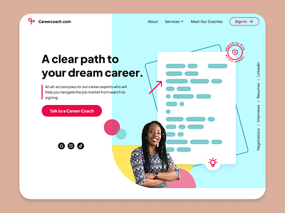 Hero image for a career coaching website career coaching hero hero image ui ux website