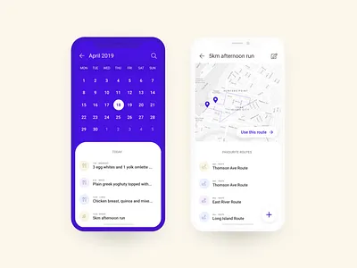 Daily UI 038: Calendar 038 calendar daily ui daily ui 038 dailyui figma fitness health mobile app purple to do app ui