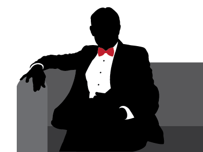 Grandfather bow tie classy illustration man silhouette vector