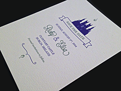 Save the Date castle invitation print vector wedding
