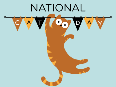 National Cat Day cat day illustration national orange vector