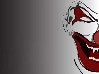 Clown clown fangs illustration red scary vector