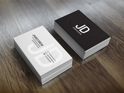 James Drew business cards design identity logo mockup print type