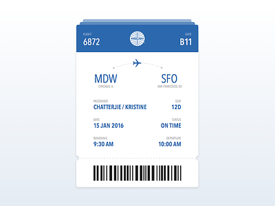 Daily UI | Boarding Pass boarding pass card daily ui design flight pass travel ui
