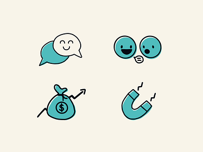 Hand-drawn Icon Set. branding conversation features finance growth icon icon set illustration illustrator messaging vector website
