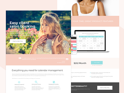 Salon booking landing page