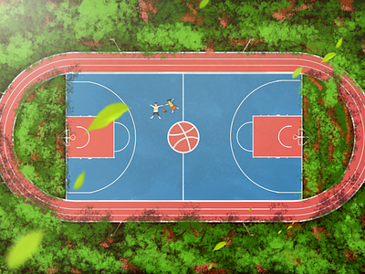 Hi Dribbble! basketball first shot hand painted illustration ui