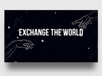 Exchange the World blue create adam design illustration