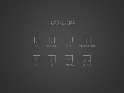 Minimal Services Icons - PSD