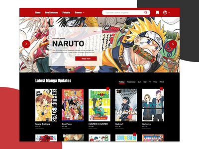 Online Manga Reading - Landing Page design manga online reading experience sketch ui ui challenge ux web