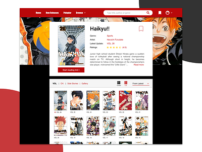 Individual Manga Page - Grids View design manga online reading experience sketch ui ui challenge ux web