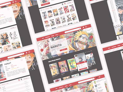 Online Manga Website Screens design manga online reading experience passion project sketch ui ui challenge ux web
