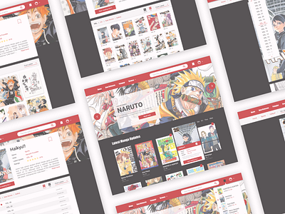 Online Manga Website Screens