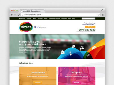 Website Concept appliences branding colour design supplies support web website work workplace