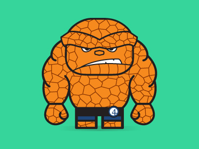 THE THING - Fantastic 4 brick character comic illustration marvel mutant orange rock smash superhero vector