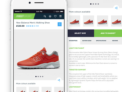 WIP Mobile App - Product Page commerce fashion flyknit nike shop ui