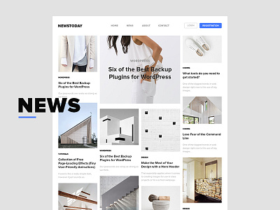 Newstoday corporate flat layout news ui ux web webdesign