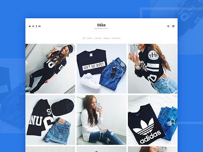 Mike fashion flat layout ui ux web webdesign wip