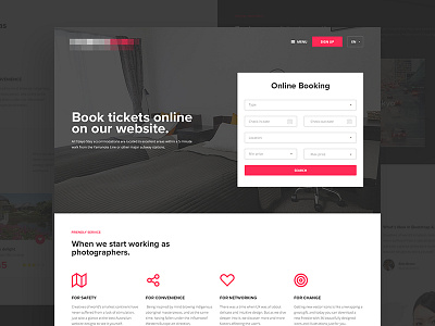 Online Booking booking corporate flat layout ui ux web webdesign