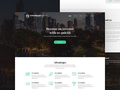 Investor clean flat landing layout page ui ux web webdesign