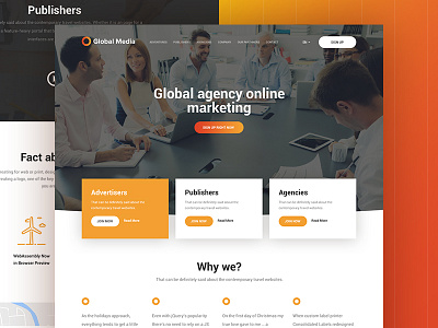 Global Media | Free PSD business corporate flat free layout marketing psd ui ux web webdesign