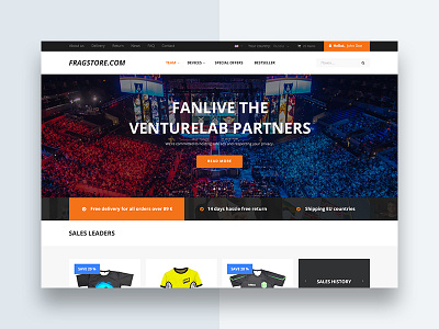 Fragstore business corporate flat game layout online store ui ux web webdesign