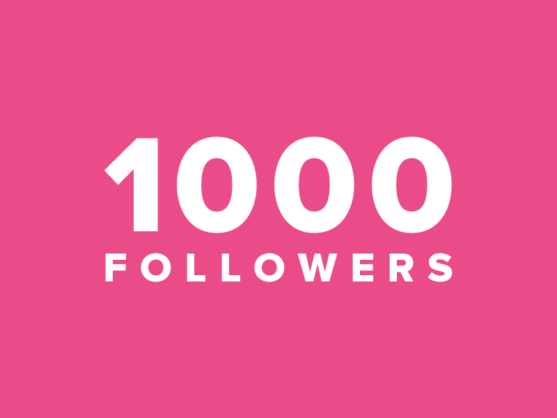 1k 1000 1k animation celebration dribbble followers gif happy pink