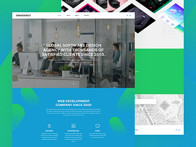 Creagency business corporate flat layout online ui ux web webdesign