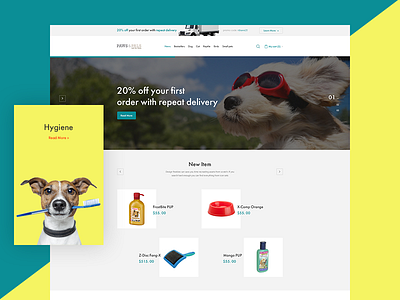 Paws&Pals clean corporate layout online shop ui ux web webdesign