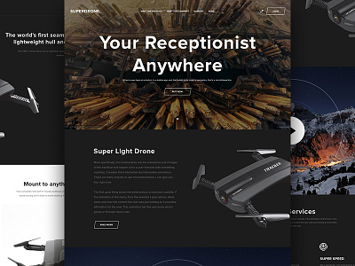 SuperDrone | Free PSD black business flat free landing page layout psd ui ux web webdesign white