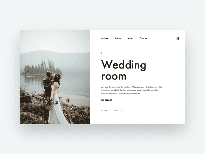 Wedding Room clean color concept flat image layout ui ux web webdesign wedding