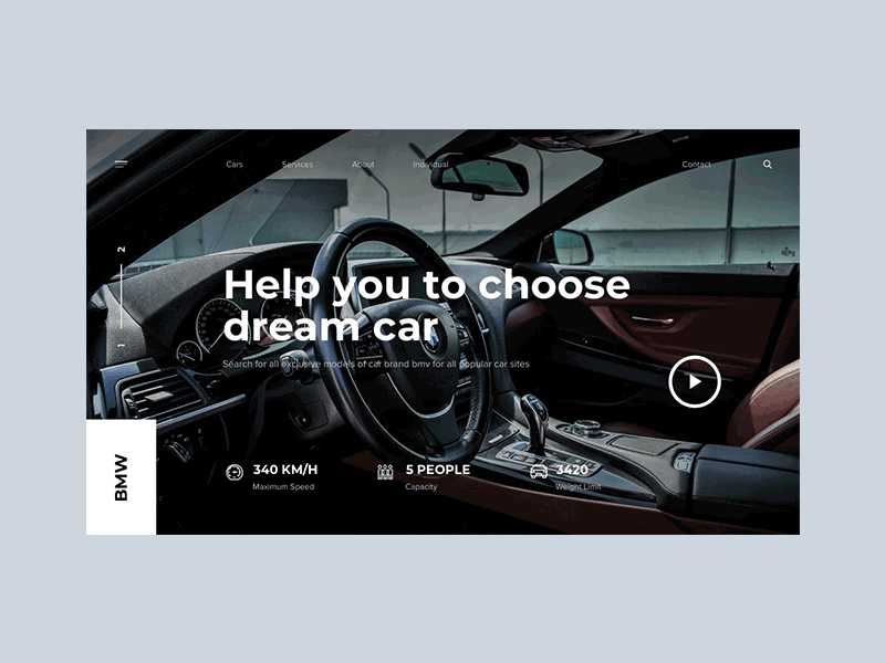 Dream Cars bmw business car clean concept corporate layout ui ux web webdesign