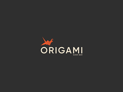 Origami sushi bar brand branding company design dribbble illustration japan logo logoidea sushi sushi logo typography vector