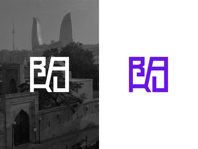 Baku azerbaijan baku dribbble logo typography vector